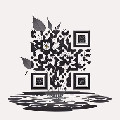Lotus Pond Ink Tattoo QR Code for Temporary Tattoos — image 1