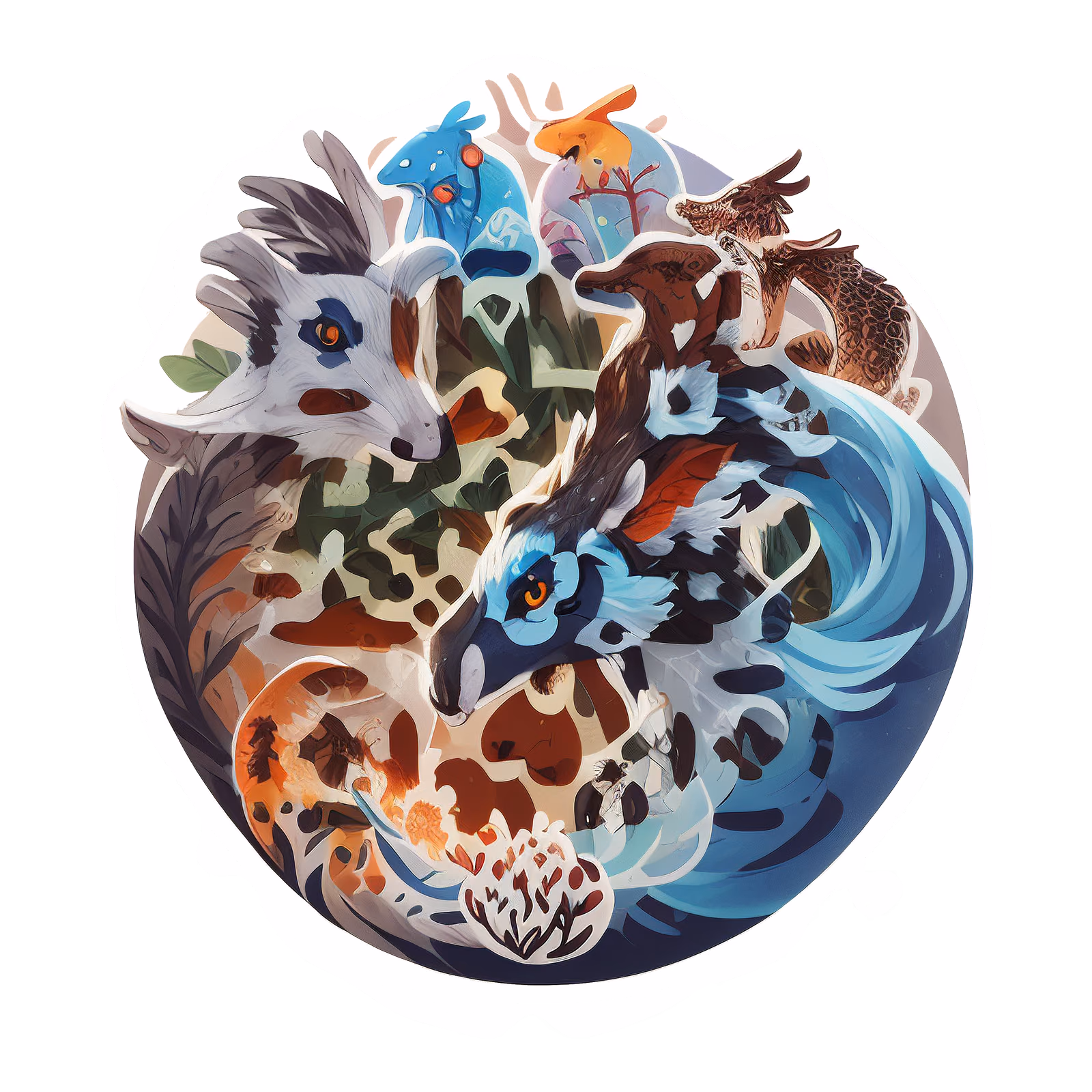 Mythical Creature Circle Vector QR Code for Stickers — image 1
