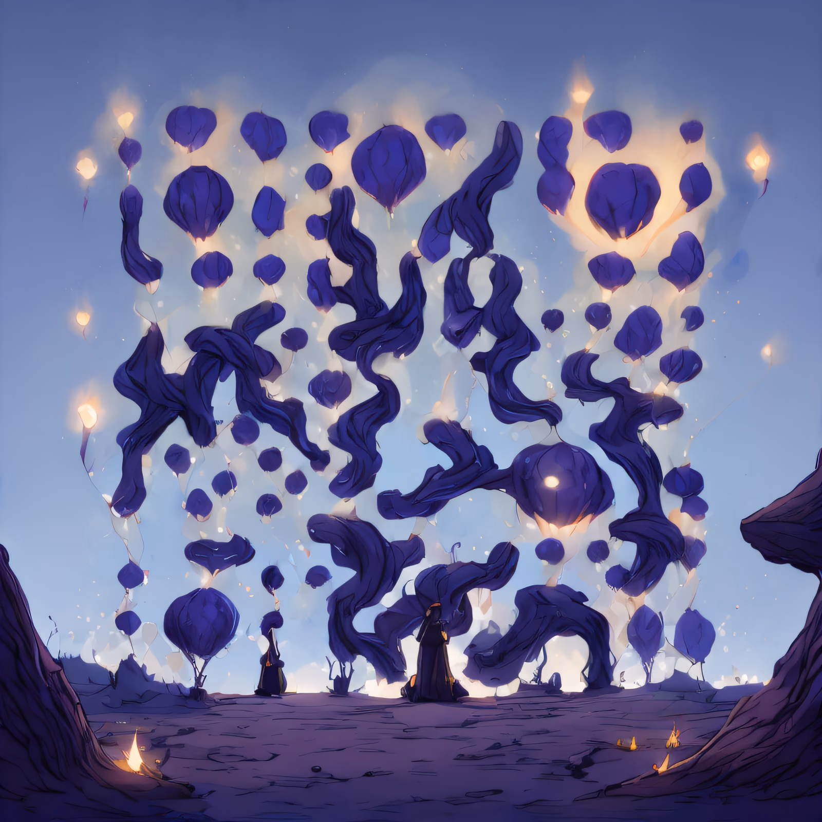 Floating Lanterns Fantasy QR Code for Posters — image 1