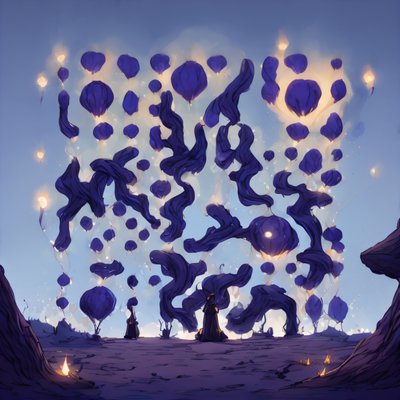 Floating Lanterns Fantasy QR Code for Posters