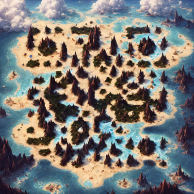 Fantasy Island Map Concept Art QR Code for Posters — image 1