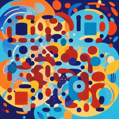 Colorful Circles Abstract Vector QR Code Art