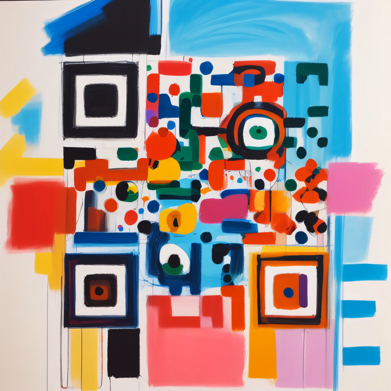 Colorful Abstract Brushwork QR Code Art — image 1