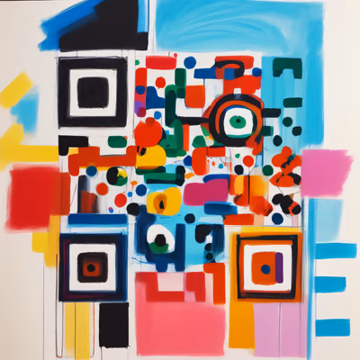 Colorful Abstract Brushwork QR Code Art — image 1