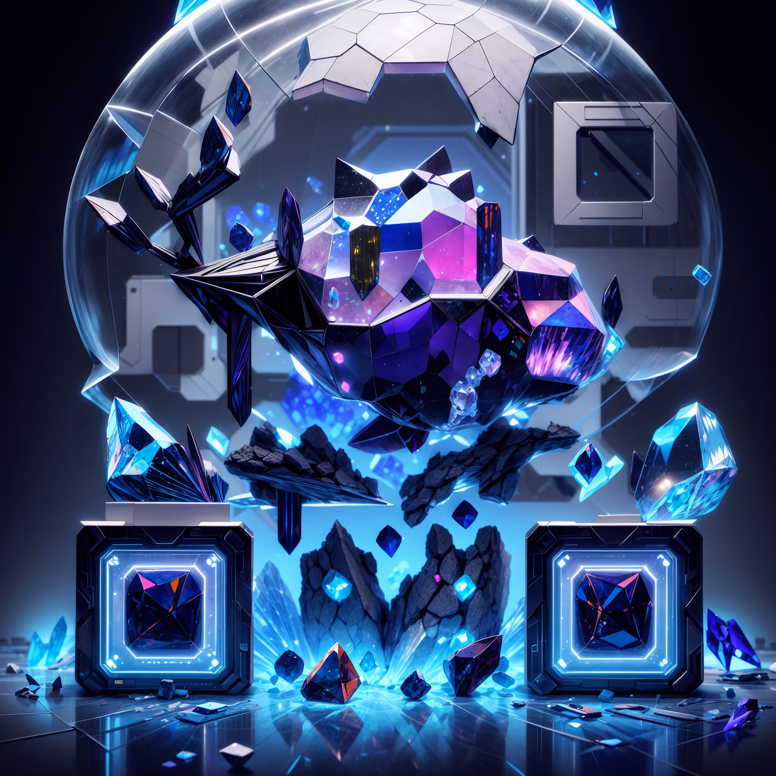 Сияющий хрустальный купол: 3D QR-код для постеров — изображение 1