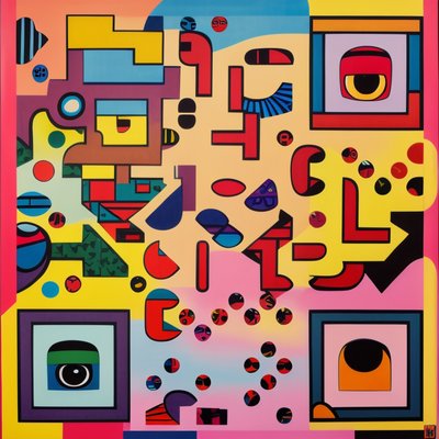Multicolored Pop Art Face QR Code Poster