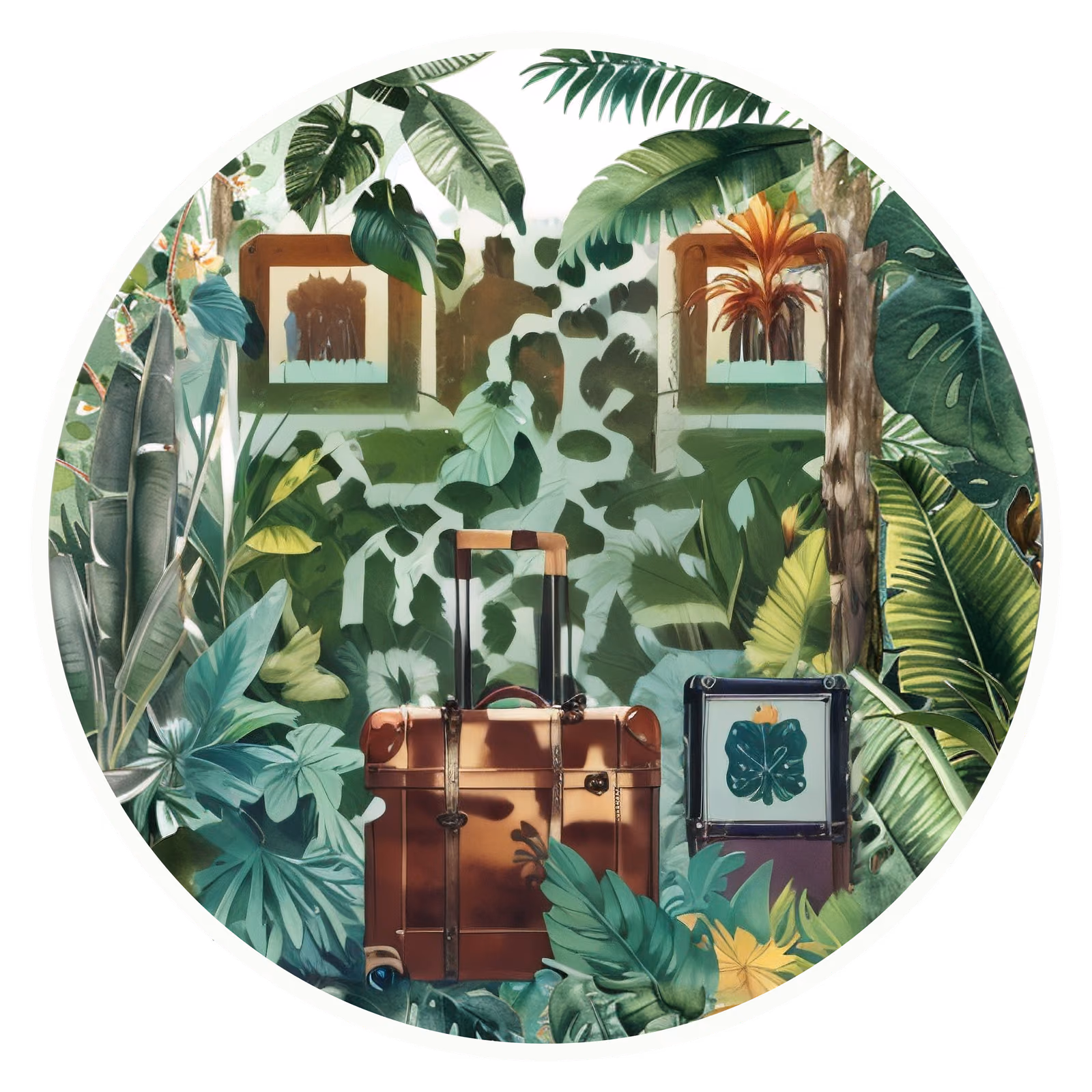 Jungle Suitcase Collage QR Code for Stickers — image 1