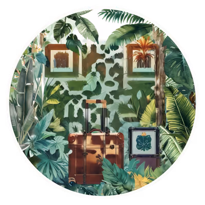 Jungle Suitcase Collage QR Code for Stickers — image 1
