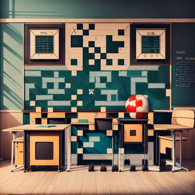 Retro Classroom Chalkboard Illustration QR Code for Posters — image 1