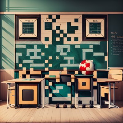 Retro Classroom Chalkboard Illustration QR Code for Posters