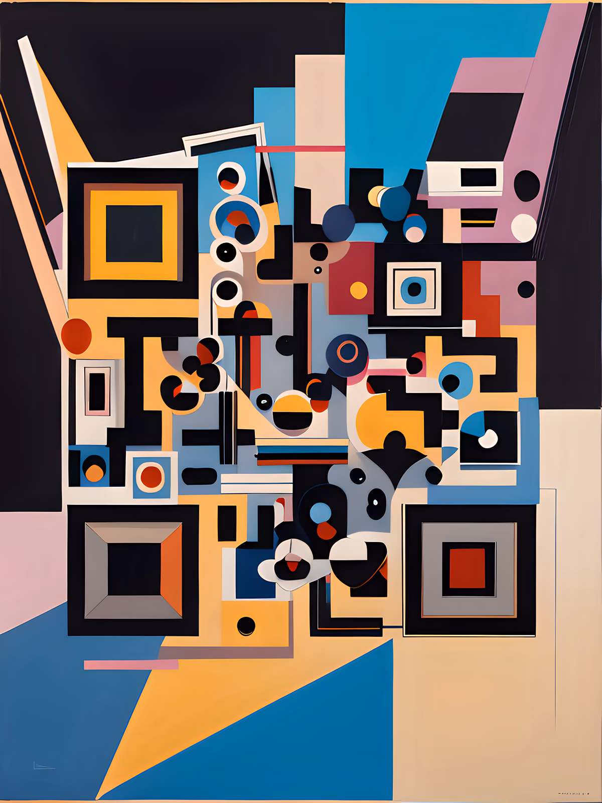 Colorful Geometric Abstract Painting Pattern QR Code Art — image 1