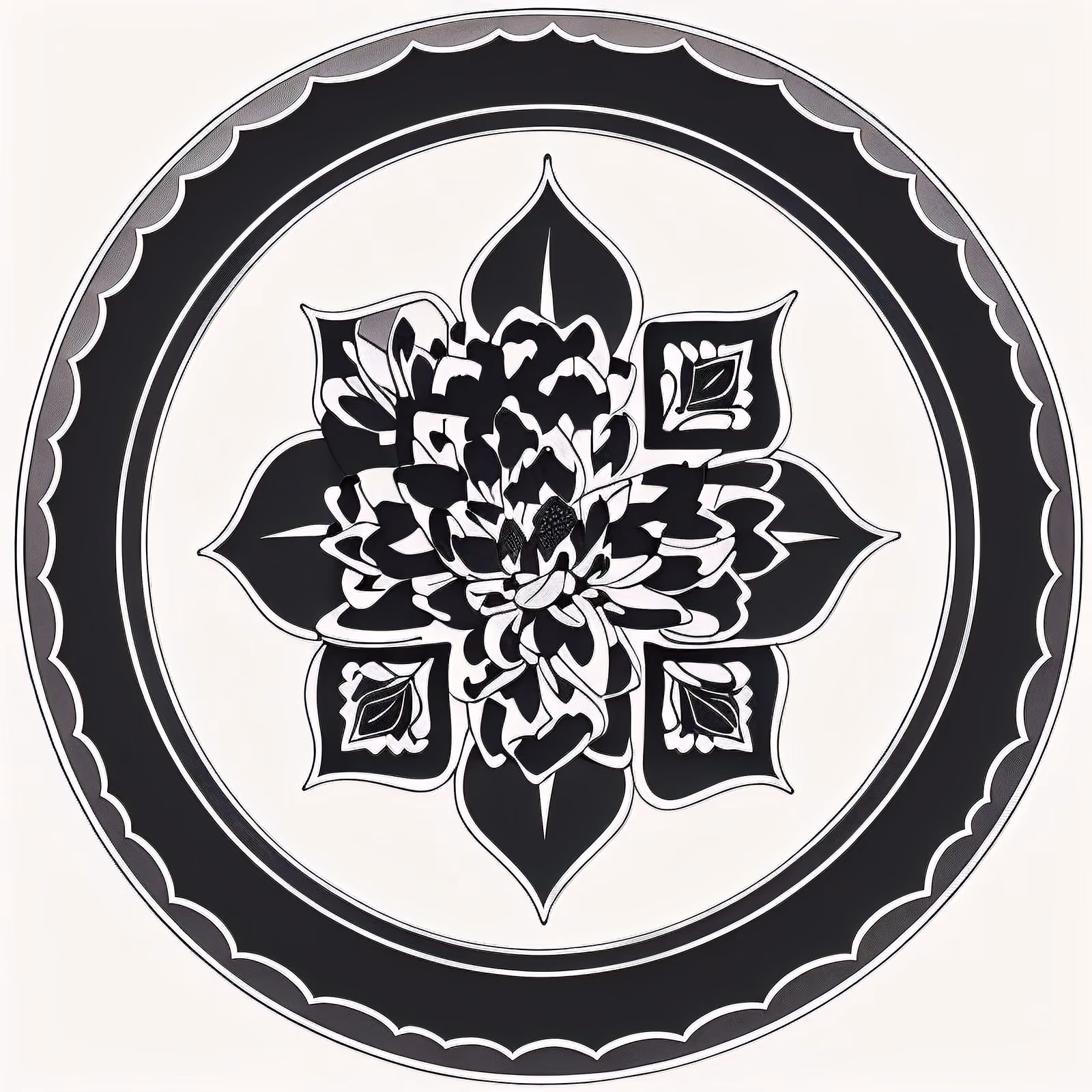 Lotus Mandala Ink Tattoo QR Code Art — image 1