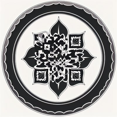 Lotus Mandala Ink Tattoo QR Code Art