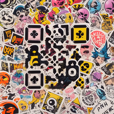 Sticker Bomb Grunge Collage QR Code for Stickers — image 1
