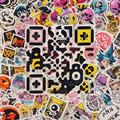 Sticker Bomb Grunge Collage QR Code for Stickers