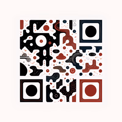 Red Black Abstract Blob Pattern QR Code Art — image 1