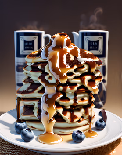 Honey Pancake Stack 3D QR Code for Restaurant Menus — image 1
