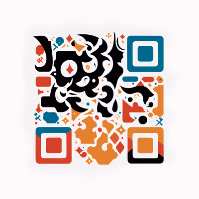 Абстрактный каллиграфический завиток: векторный QR-код для стикеров — изображение 1