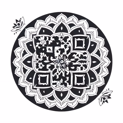 QR-код в стиле тату с мандалой из ромашки для временных татуировок — изображение 1