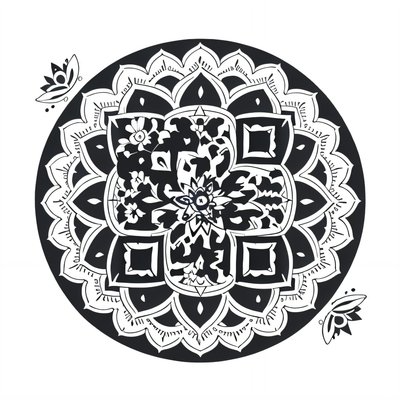 Daisy Mandala Tattoo Style QR Code for Temporary Tattoos