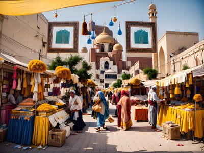 Indian Bazaar Marigold Street Photo QR Code for Posters
