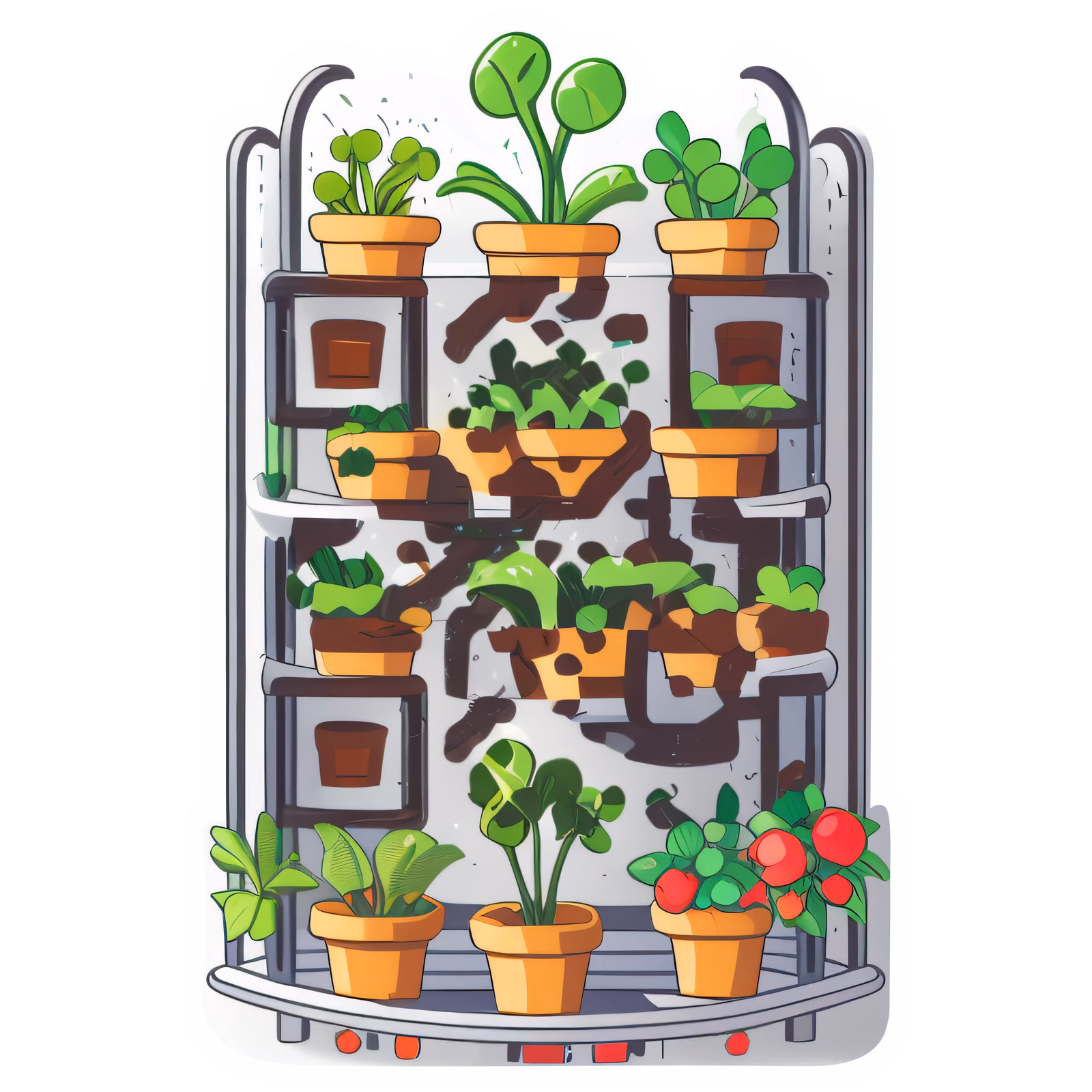 Vertical Garden Plant Rack Vector QR Code for Stickers — image 1