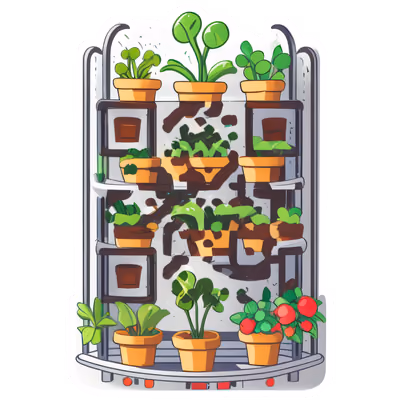 Vertical Garden Plant Rack Vector QR Code for Stickers — image 1