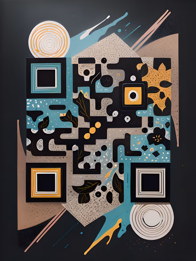 Abstract Paint Splash Botanical QR Code Art — image 1