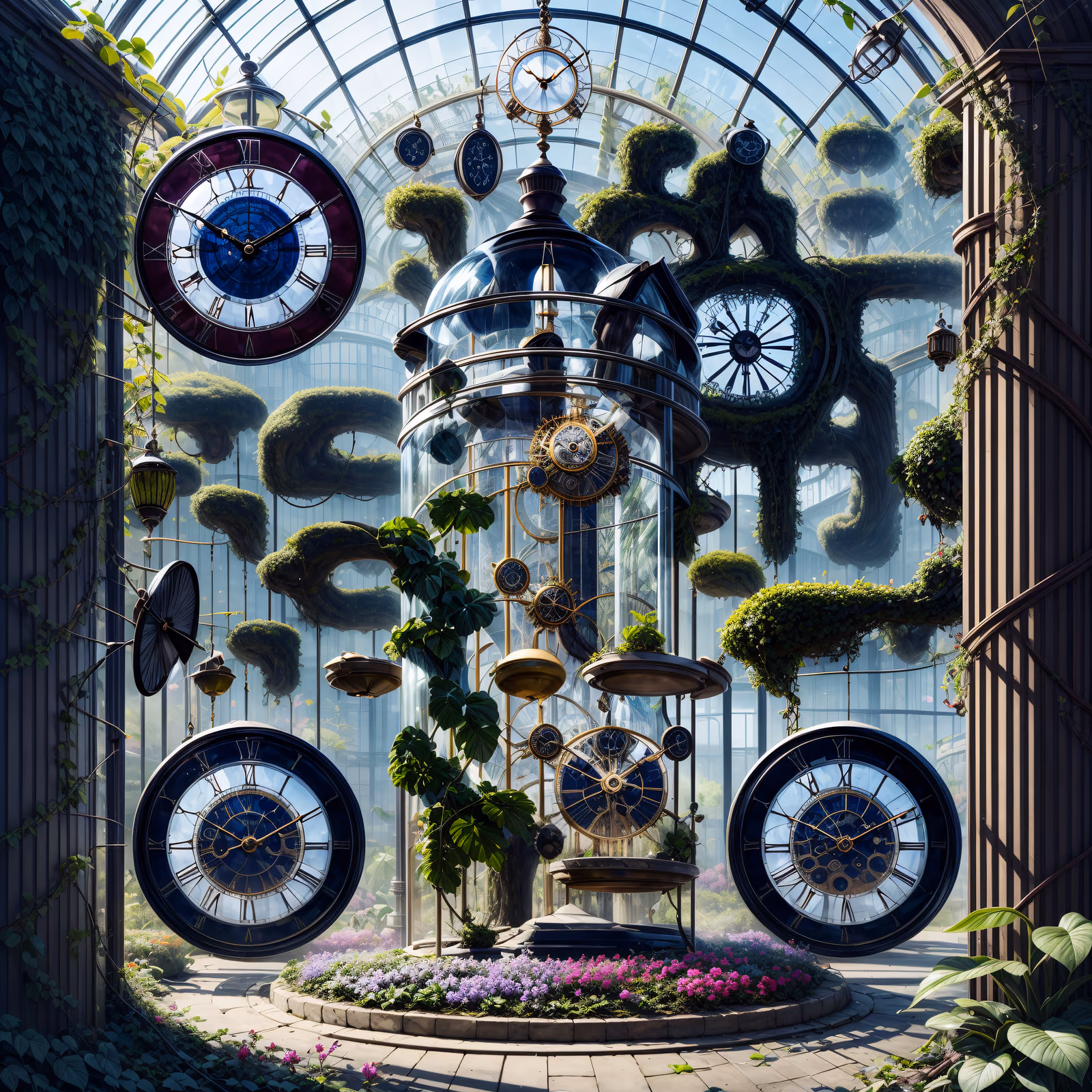 Clockwork Greenhouse Surreal Fantasy QR Code Art — image 1