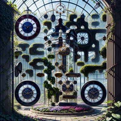 Clockwork Greenhouse Surreal Fantasy QR Code Art