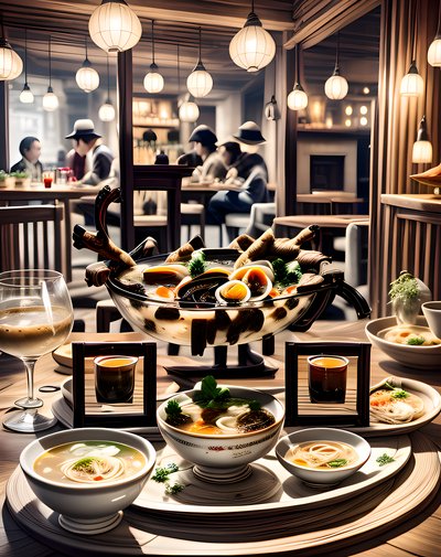 Noodle Soup Restaurant Table QR Code for Restaurant Menus