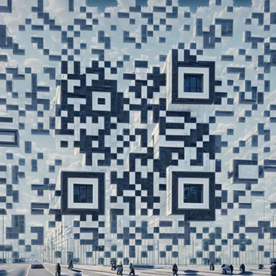 Block Architecture Street 3D QR Code Poster Art — image 1