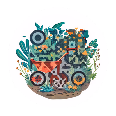 Garden Flower Bed Vector QR Code for Stickers — image 1