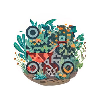 Garden Flower Bed Vector QR Code for Stickers