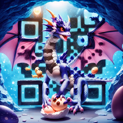 Baby Dragon 3D Fantasy QR Code for Posters — image 1