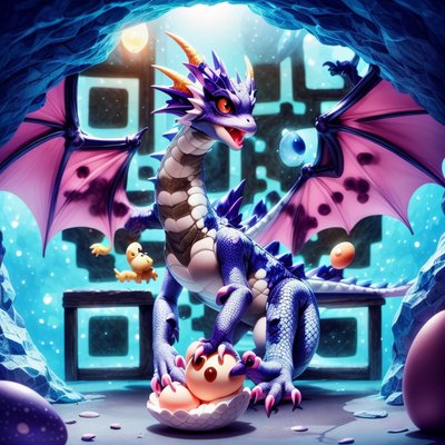 Baby Dragon 3D Fantasy QR Code for Posters