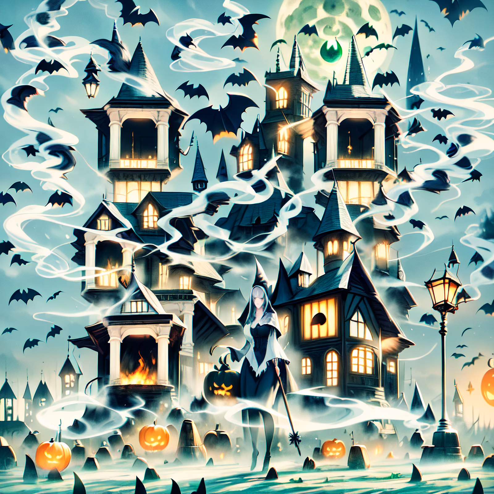 Haunted Mansion Witch Anime QR Code for Posters — image 1