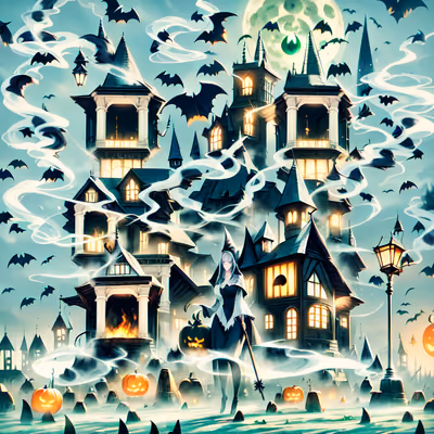 Haunted Mansion Witch Anime QR Code for Posters — image 1