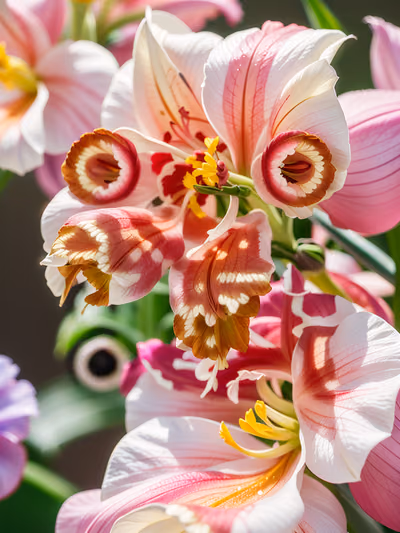 Pink Gladiolus Macro Photo Flowers QR Code Art — image 1