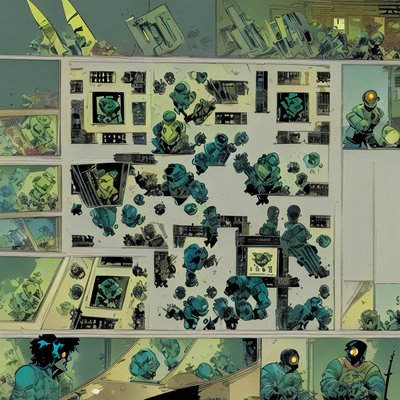 漫画分格机器人分镜二维码设计,适用海报
