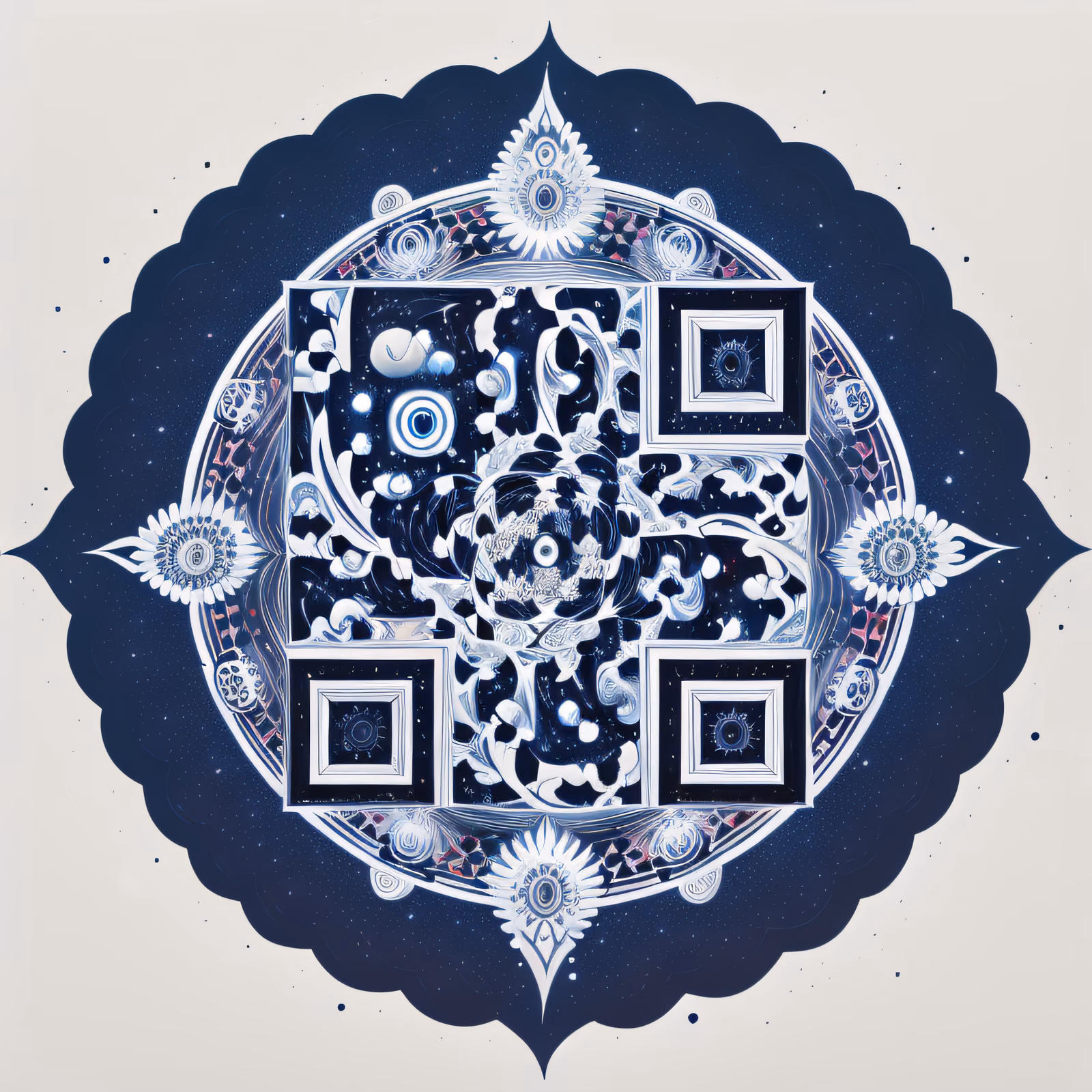 Космическая мандала галактики, QR-код — изображение 1