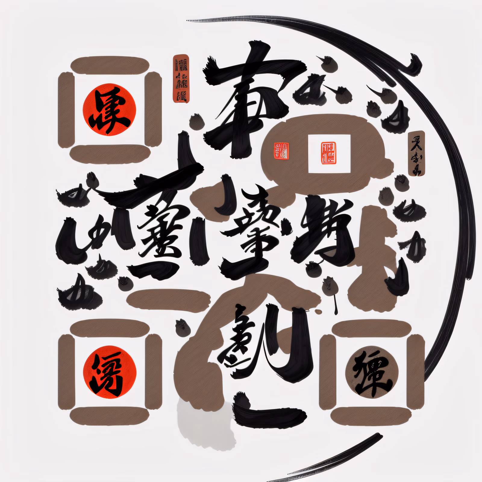 Kanji Brush Calligraphy Ensō QR Code Art — image 1