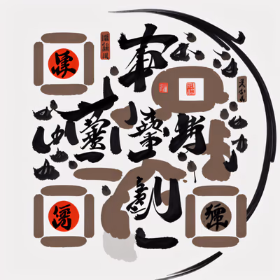 Kanji Brush Calligraphy Ensō QR Code Art — image 1