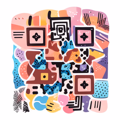Colorful Abstract Shapes Vector QR Code for Stickers — image 1