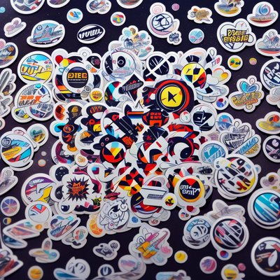 Sticker Bomb Collage Sticker Art QR Code for Stickers