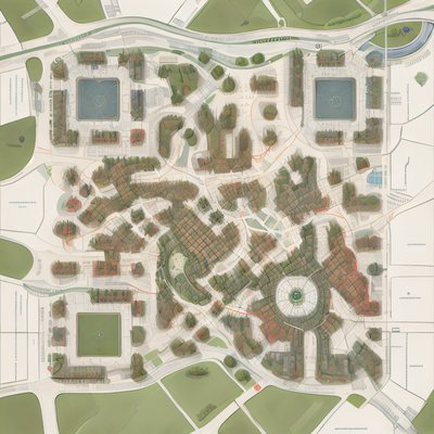 City Map Aerial Plan QR Code Art