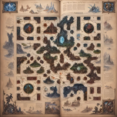Fantasy Atlas Map Digital Painting QR Code for Posters — image 1