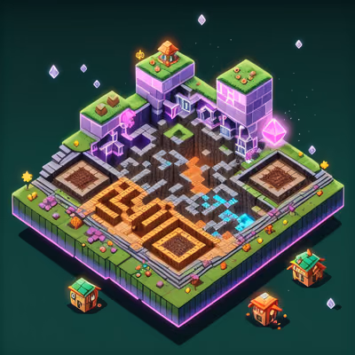 Isometric Dwarven Mine Game Art QR Code for Posters — image 1