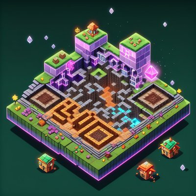 Isometric Dwarven Mine Game Art QR Code for Posters