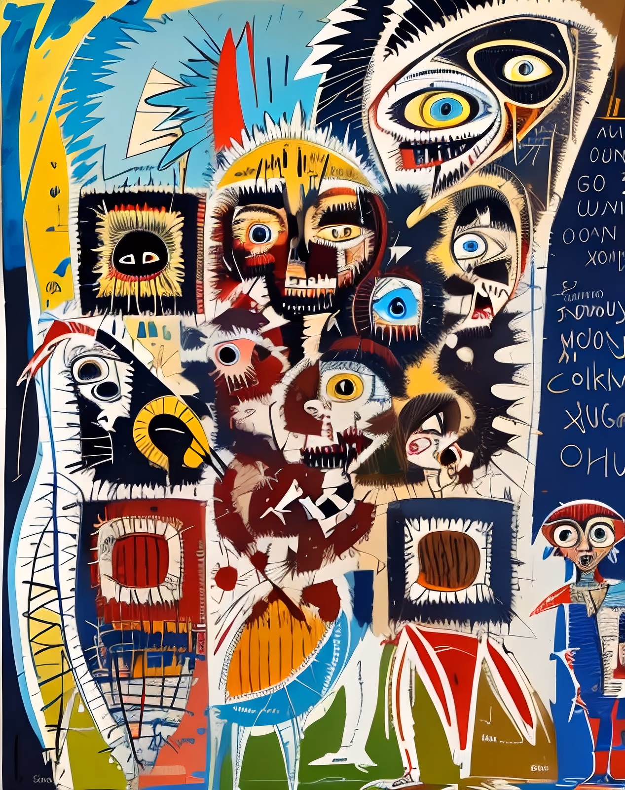 Chaotic Expressionist Faces QR Code Art — image 1